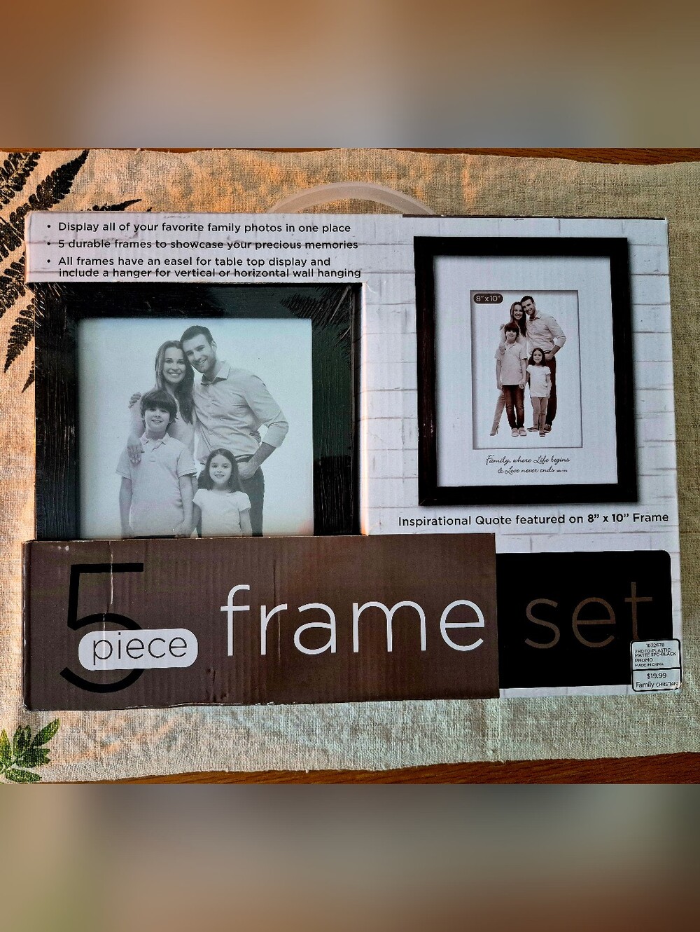 NIB 5-Piece Matte Black Photo Frame Set